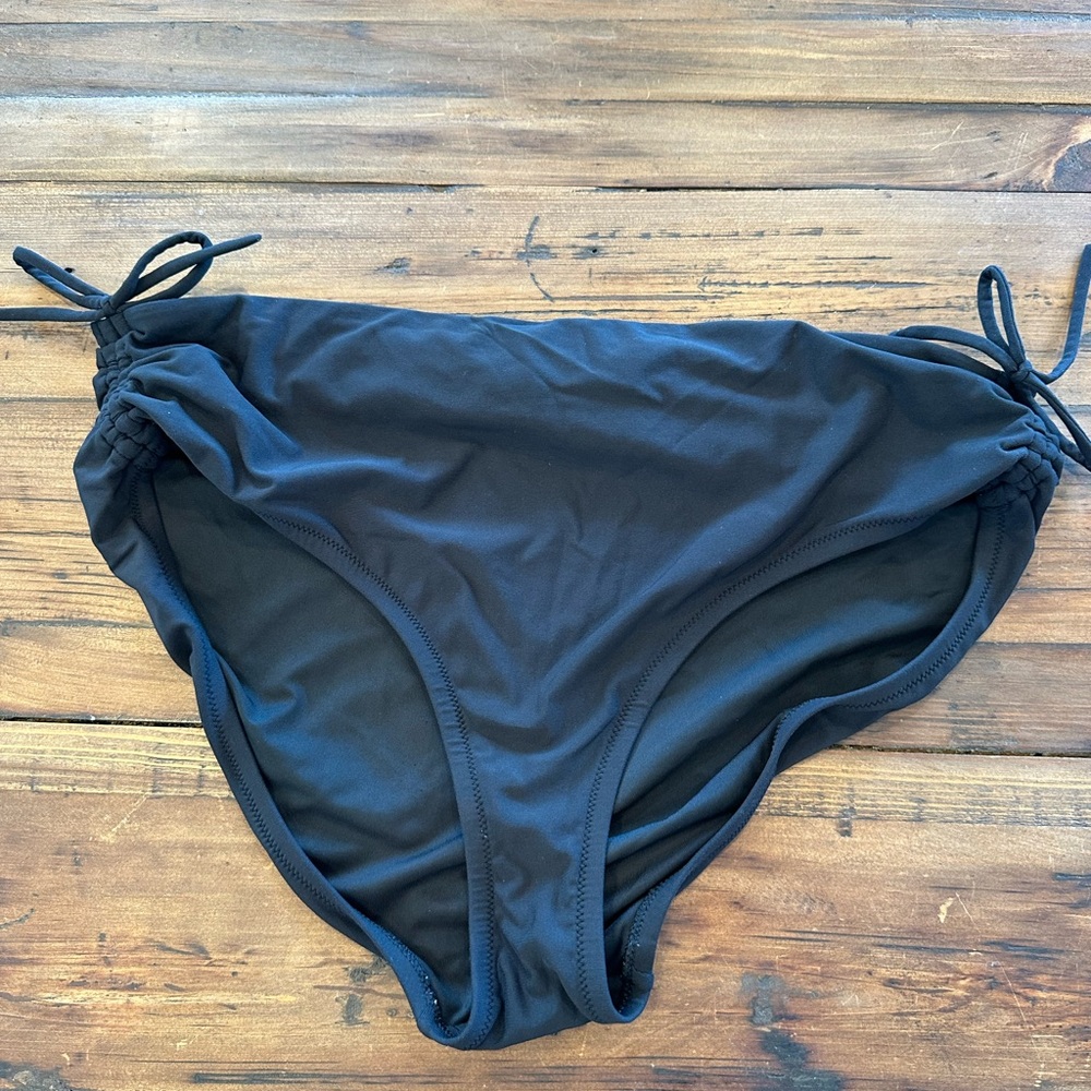 CALIA Women's Mid Rise Ruched Side Swim Bottom size Large